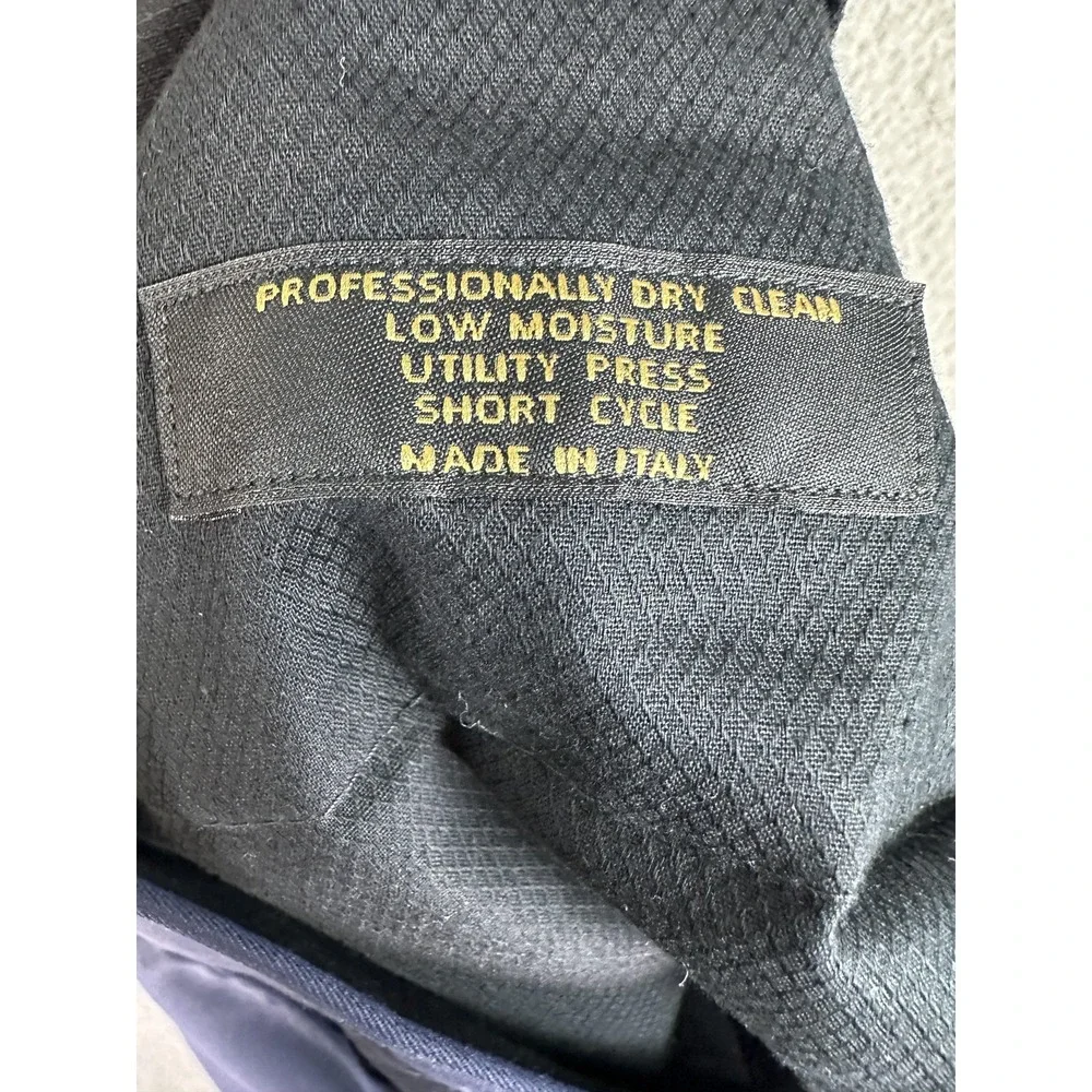 Jos. A. Bank Dress Pants Mens 34R Navy Blue Pleated Slacks Made in Italy Office